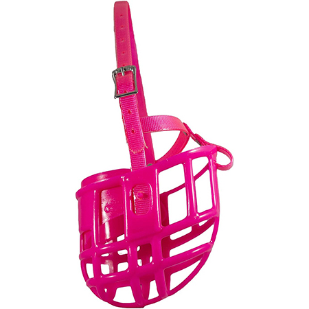 Pink Adjustable Dog Muzzle Prevent Nipping And Biting Made In Usa Sm